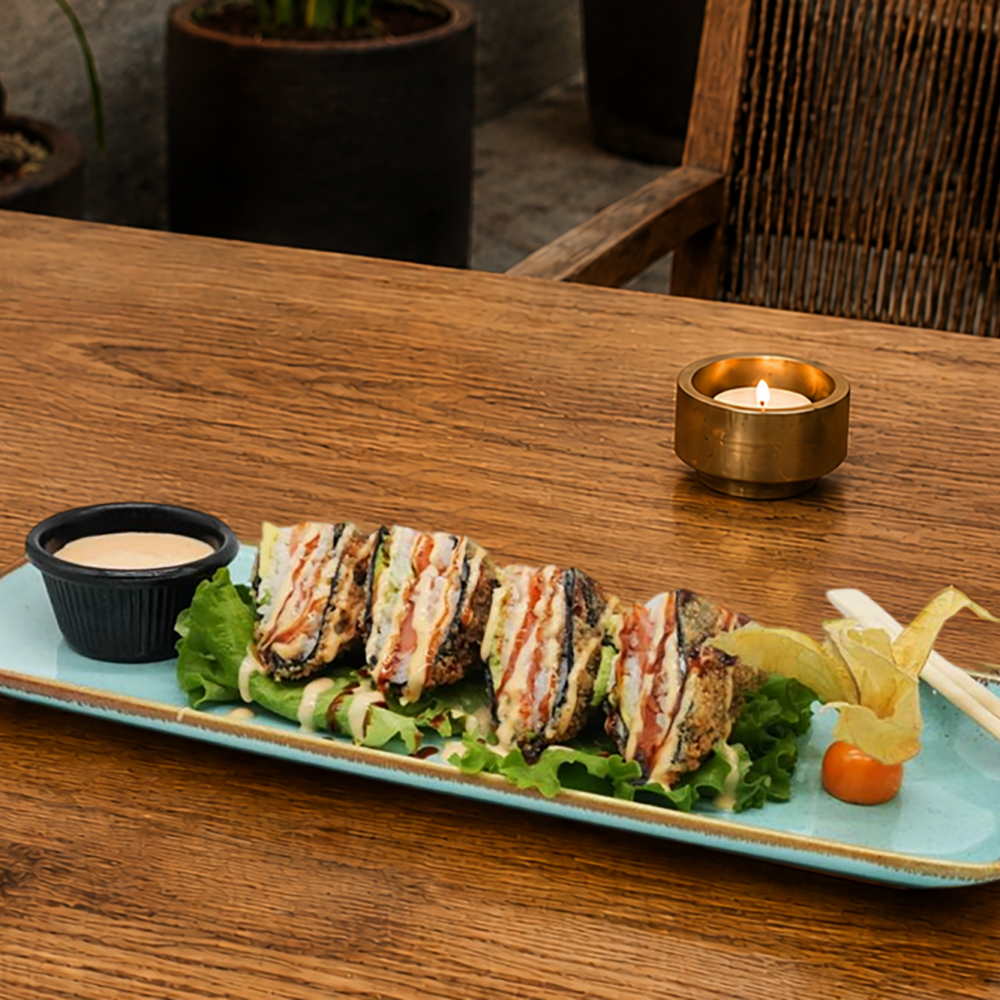 Philadelphia salmon hossomaki frito